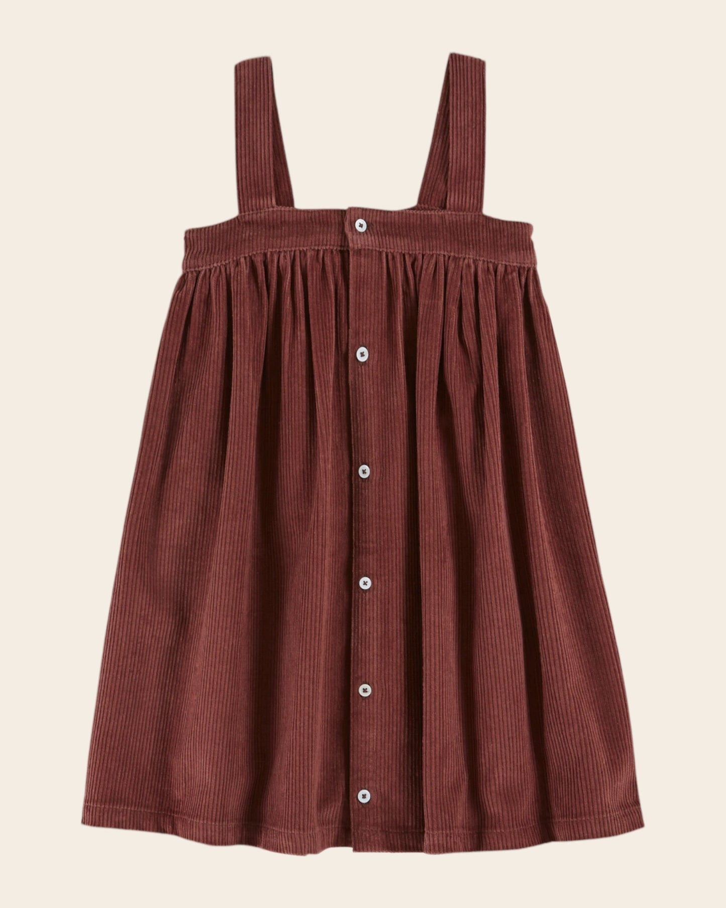 Robe - Bretelles velours cotelé violine