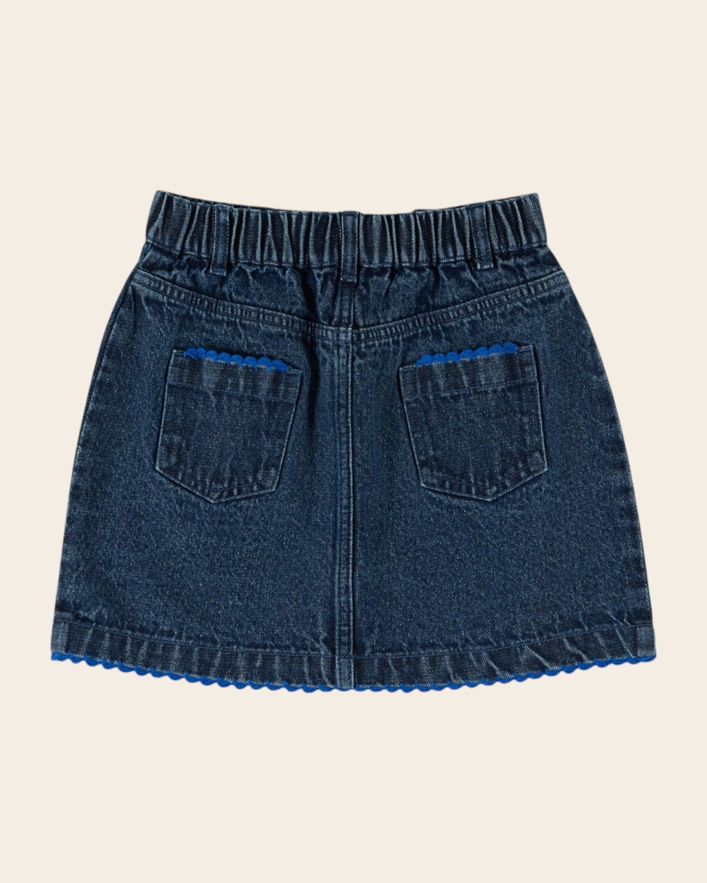Jupe - Denim festonnée bleu