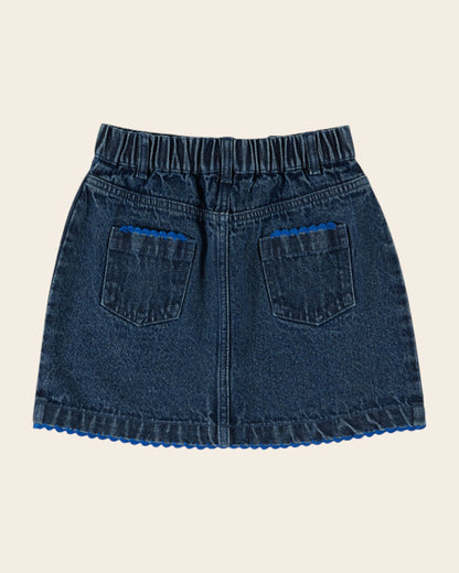 Jupe - Denim festonnée bleu
