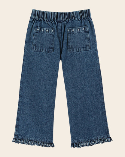 Pantalon à pont - Brodé denim