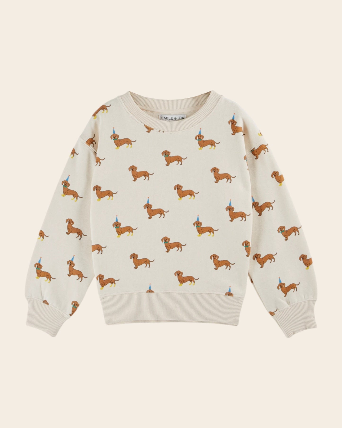 Sweat - Teckels coton bio écru