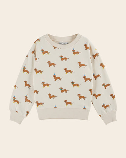Sweat - Teckels coton bio écru