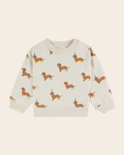 Sweat - Teckels coton bio écru