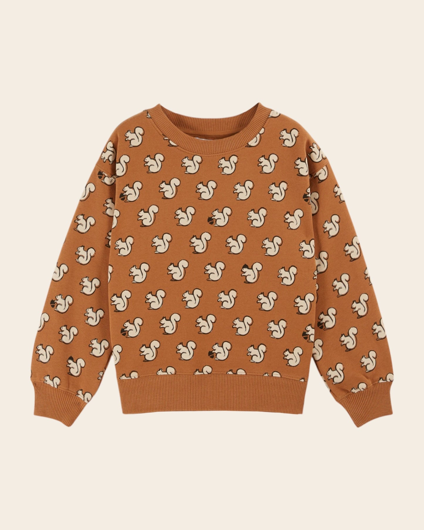 Sweat - Écureuils coton bio caramel