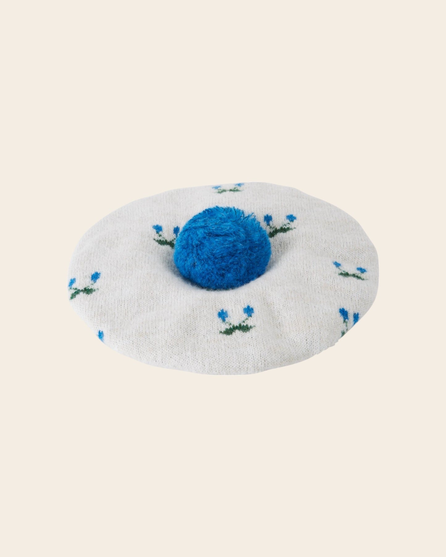 Béret - Cerise écru et bleu