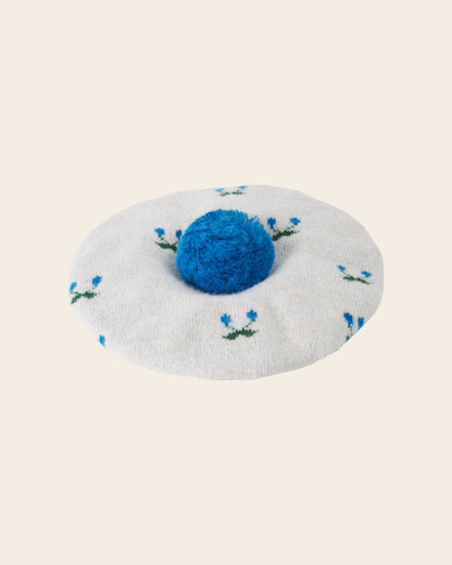 Béret - Cerise écru et bleu