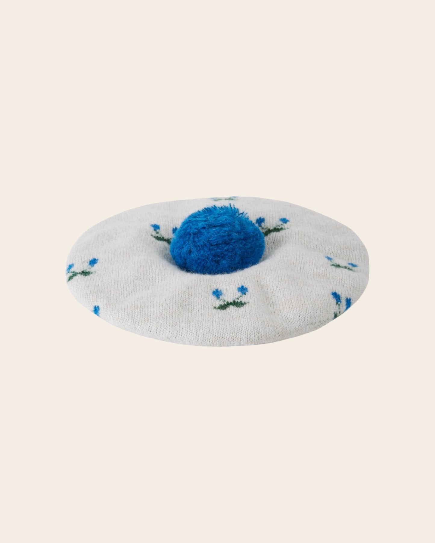 Béret - Cerise écru et bleu