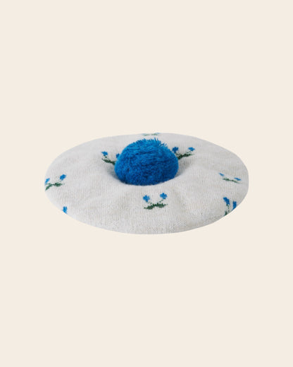 Béret - Cerise écru et bleu