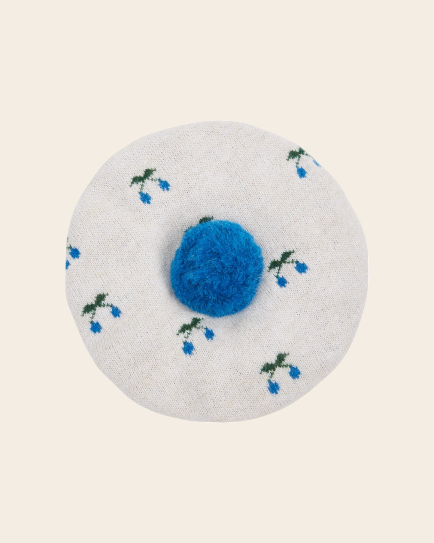 Béret - Cerise écru et bleu