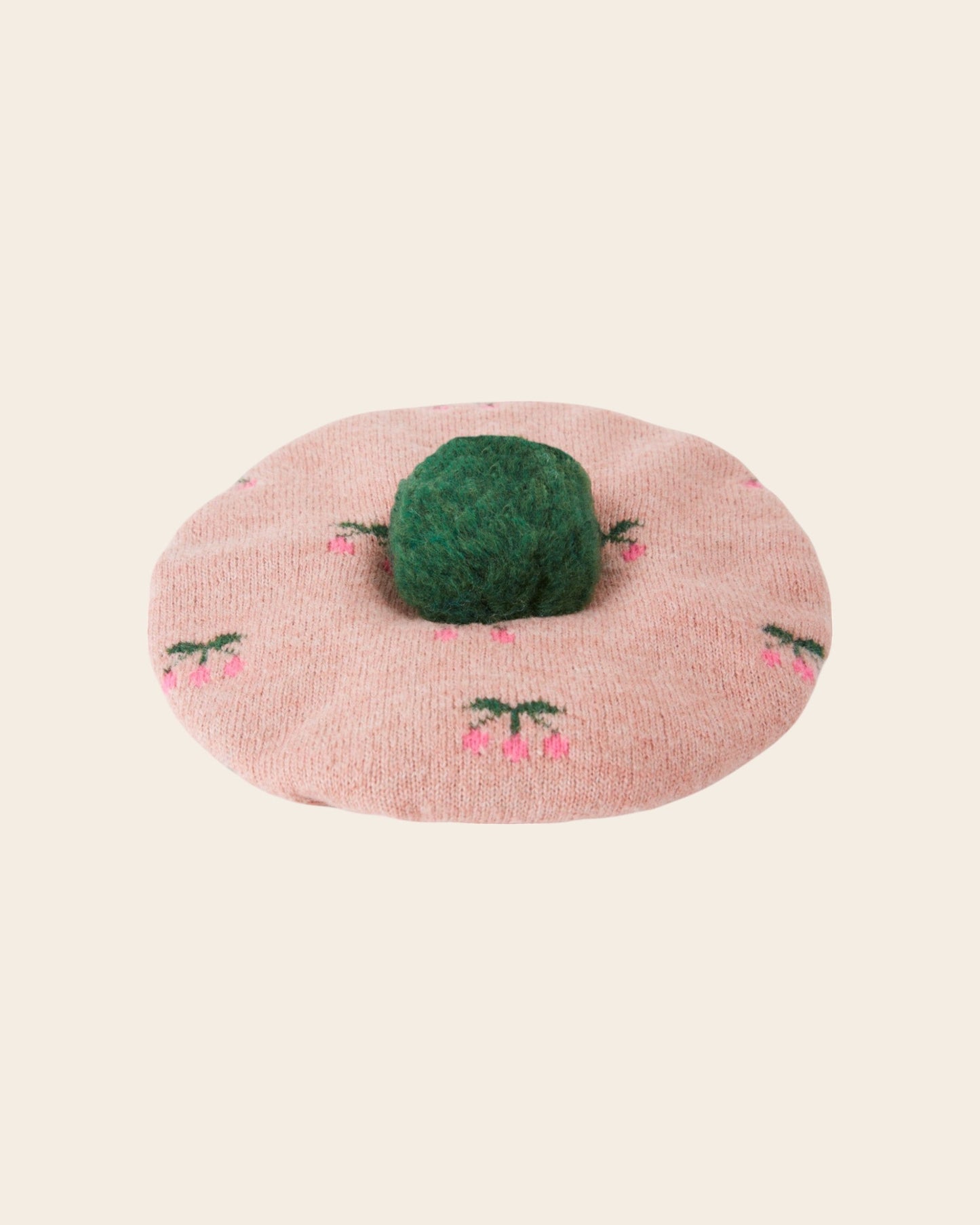 Béret - Cerise rose et vert