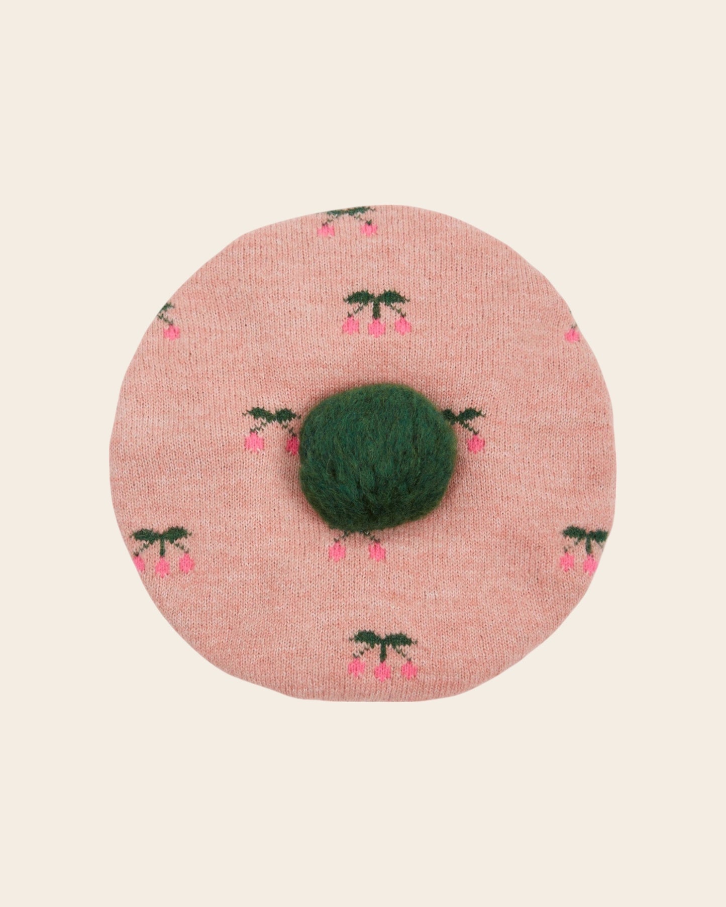 Béret - Cerise rose et vert