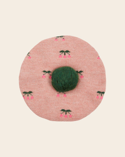 Béret - Cerise rose et vert