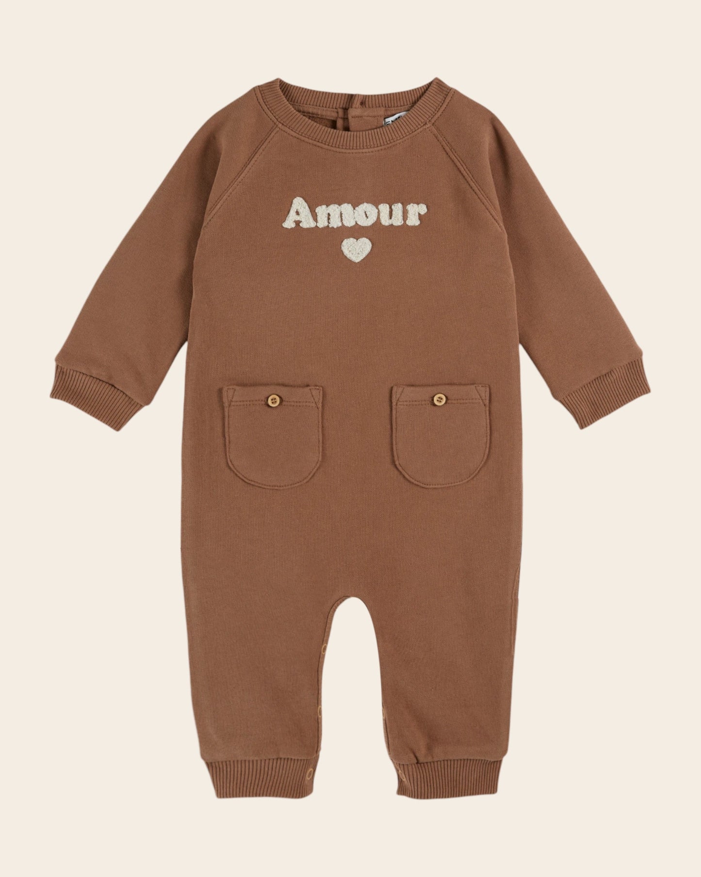 Combinaison Amour coton bio café