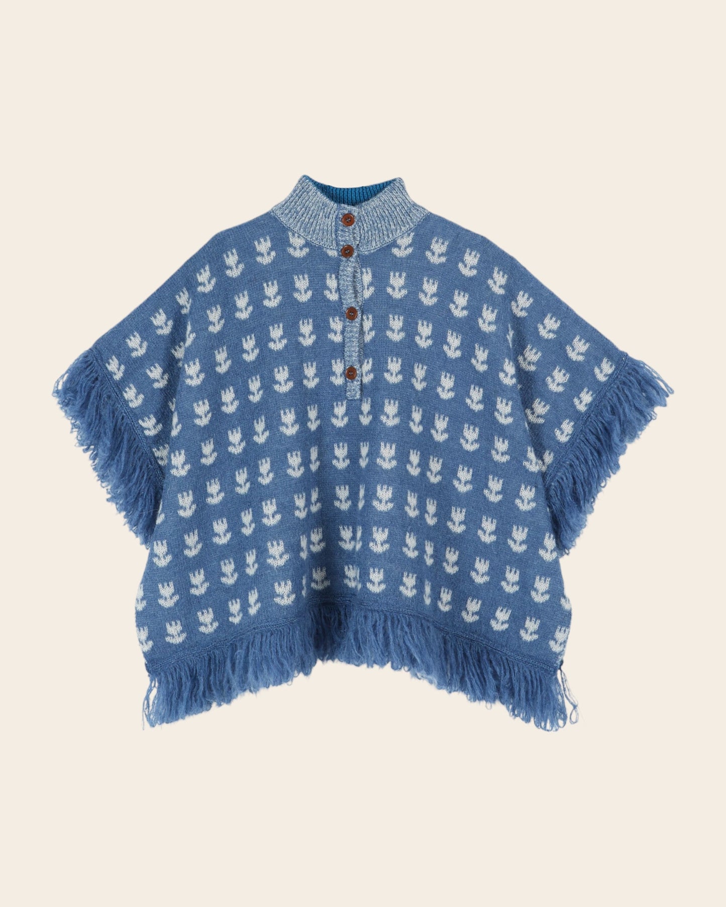 Poncho - Tulipes bleu