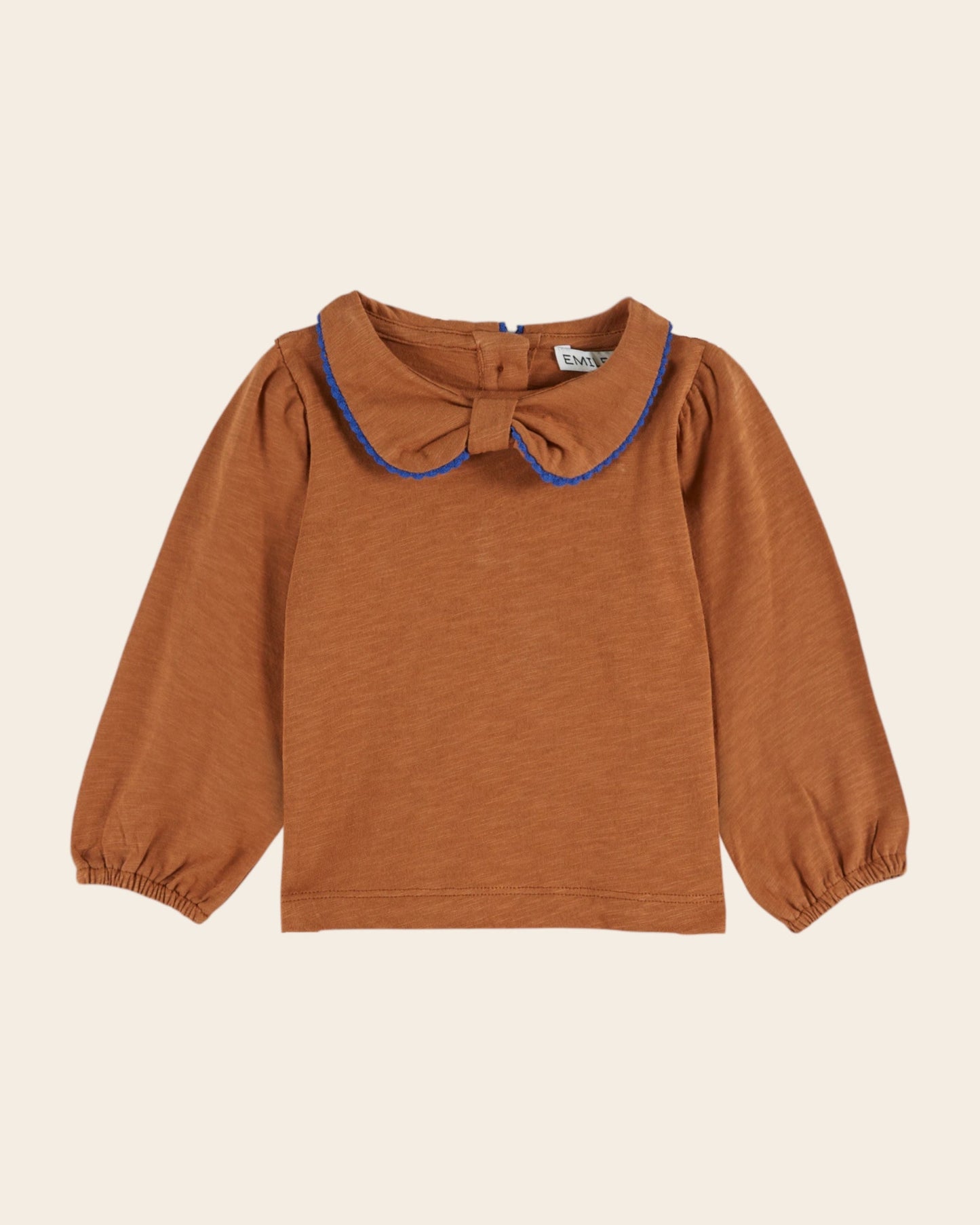 T-shirt - Col noeud coton bio caramel