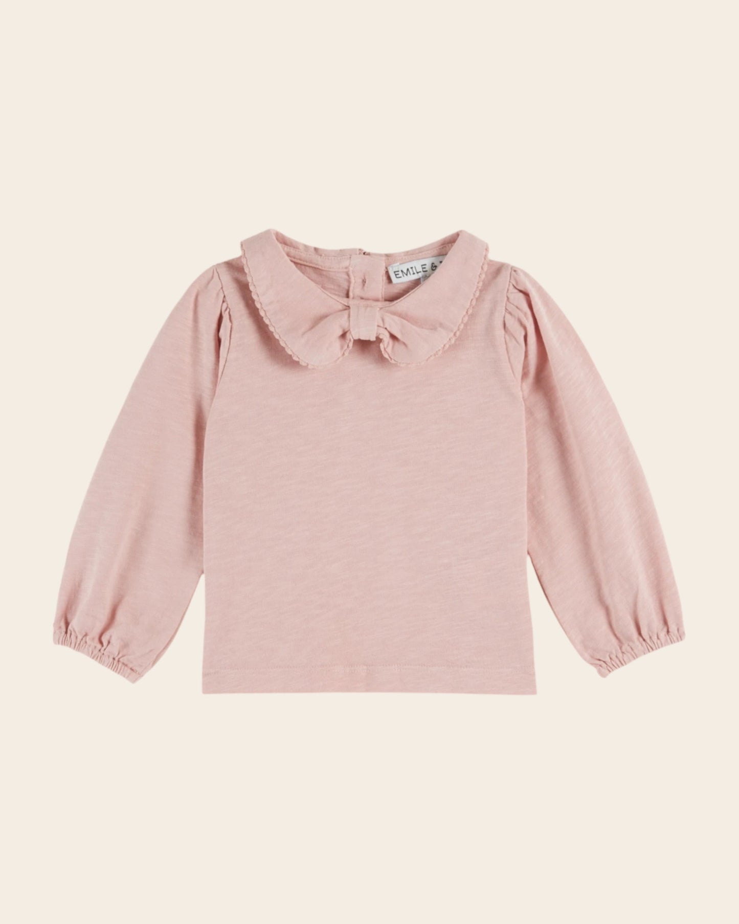 T-shirt - Col noeud coton bio rose
