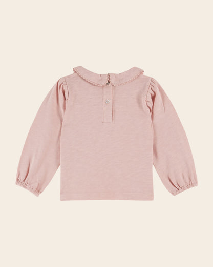 T-shirt - Col noeud coton bio rose