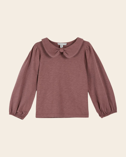 T-shirt - Col noeud coton bio violine