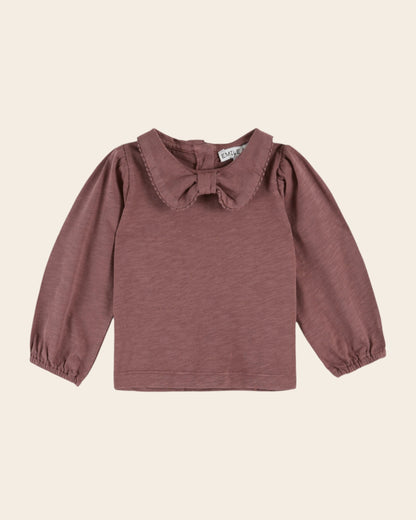 T-shirt - Col noeud coton bio violine