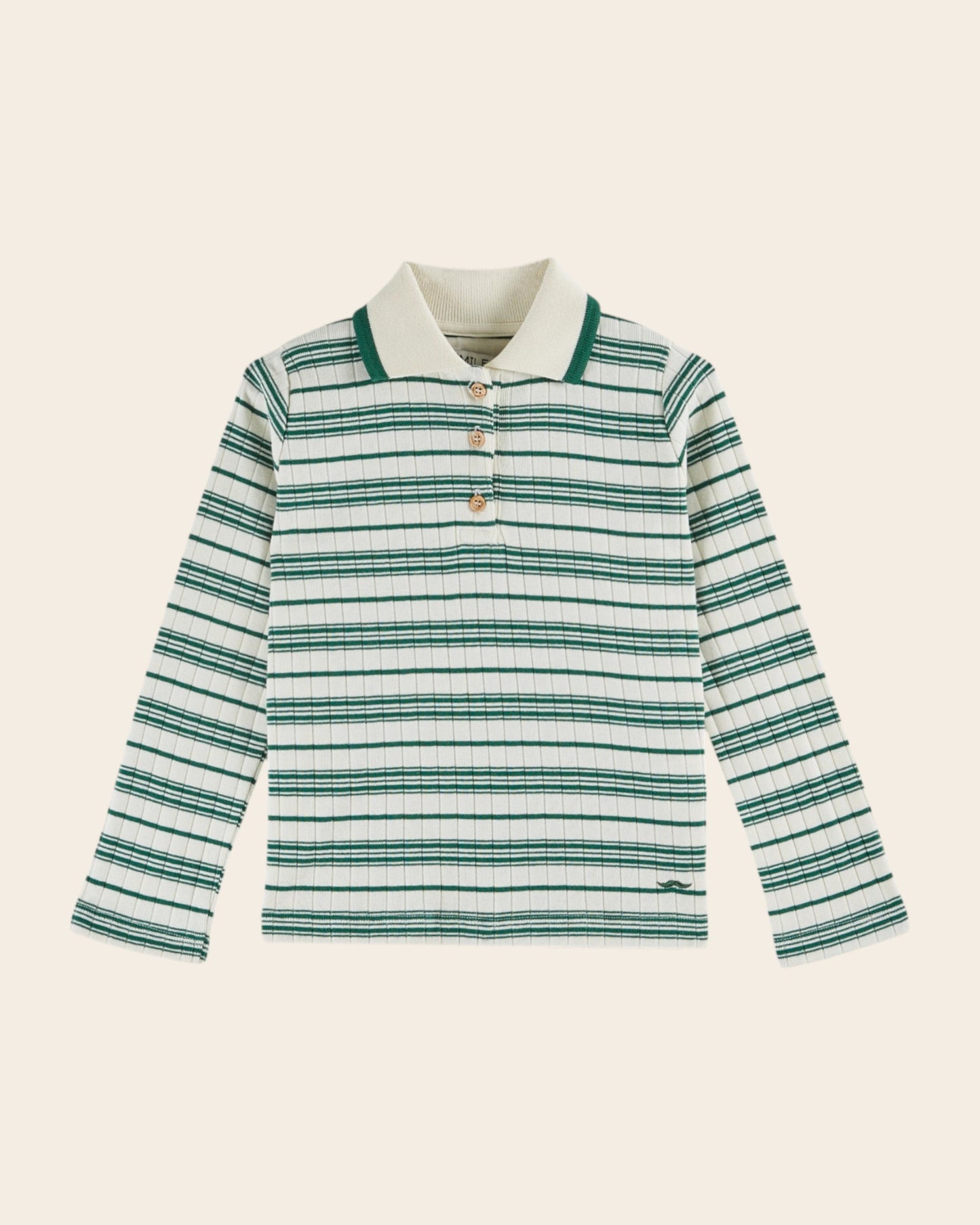 Polo - Rayures coton bio vert