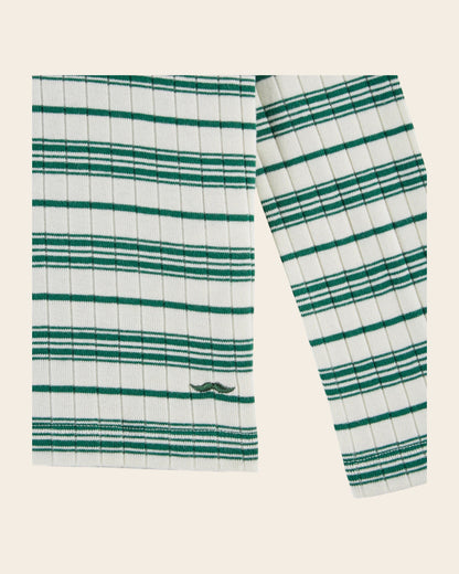Polo - Rayures coton bio vert
