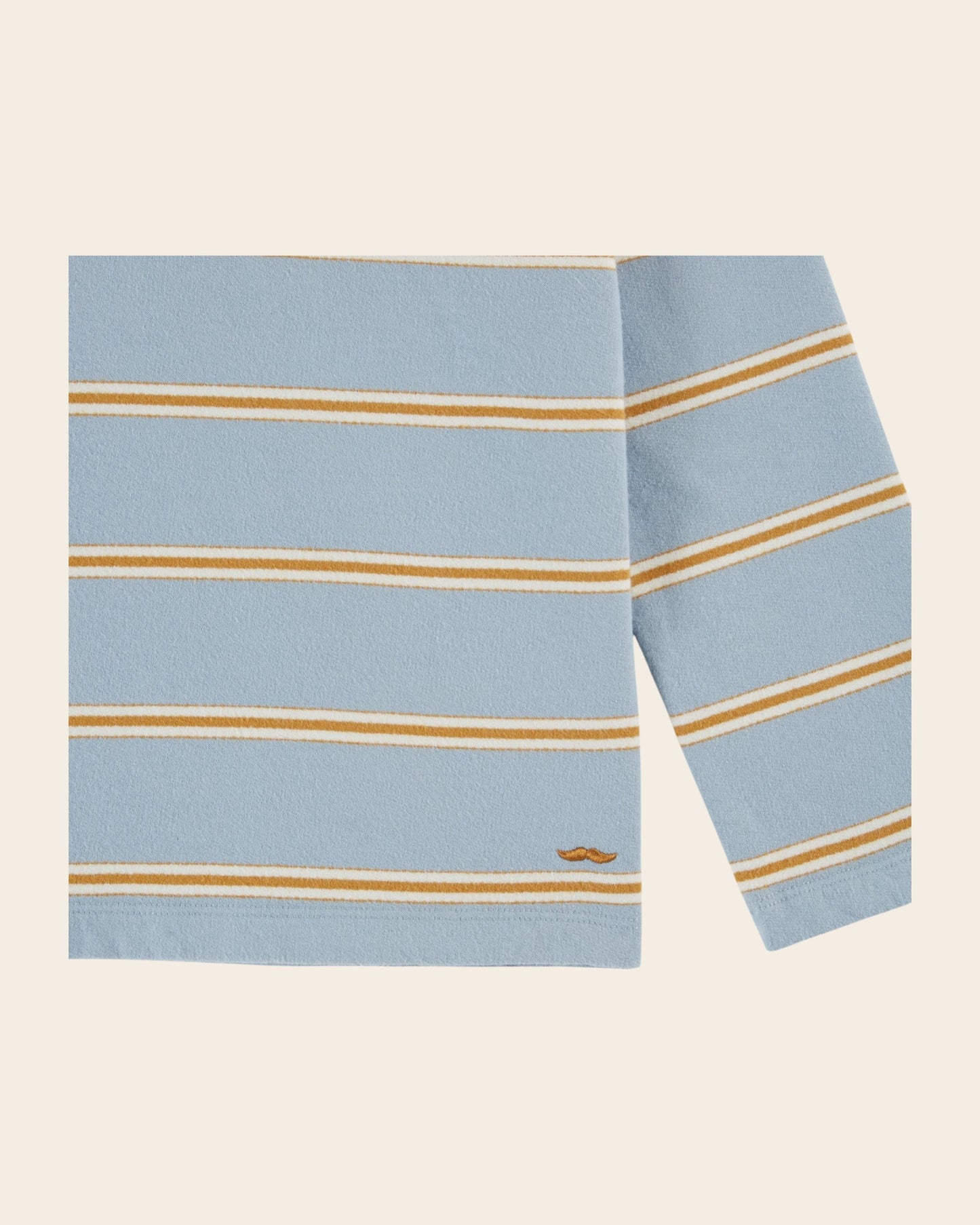 Polo molleton rayures coton bio bleu