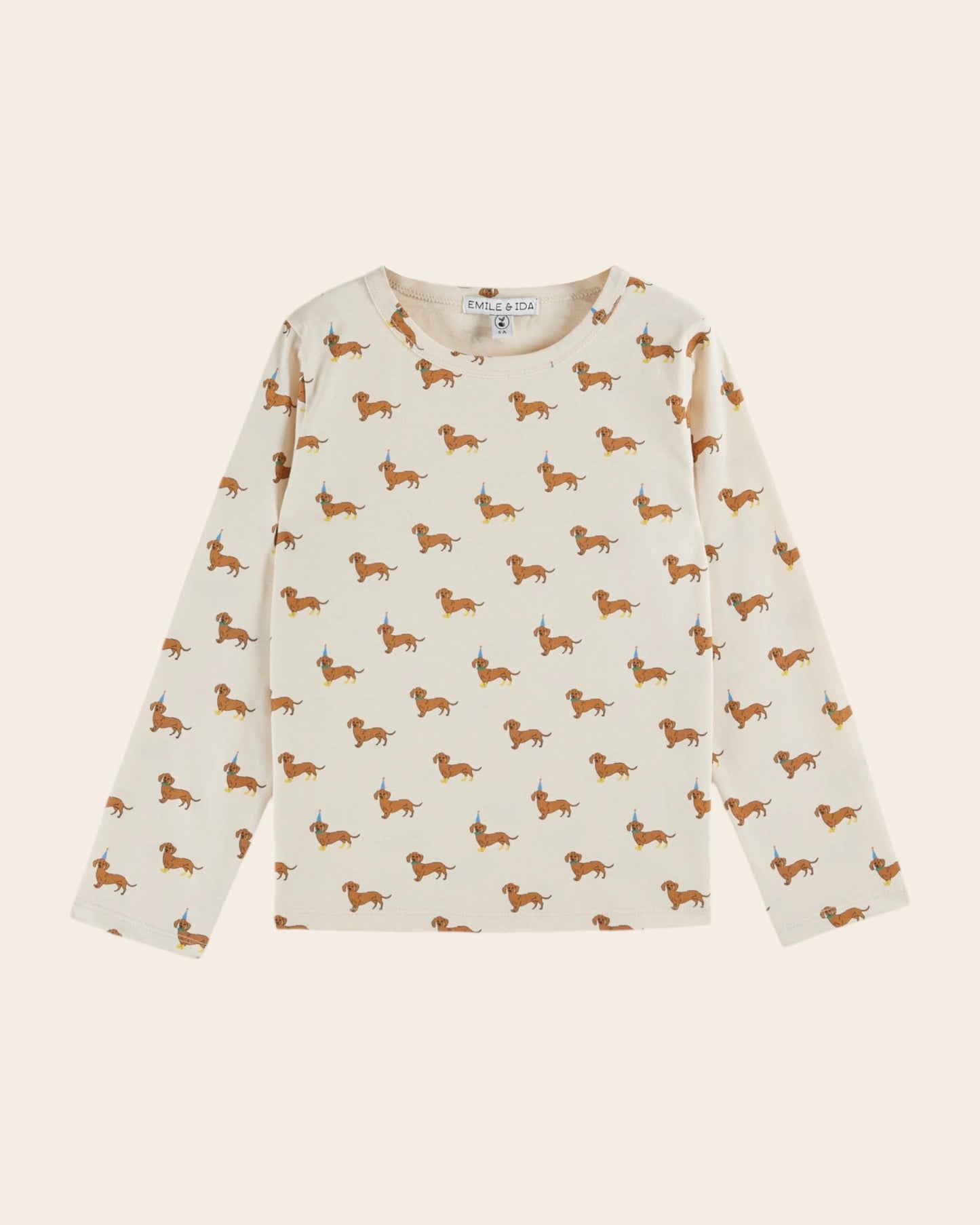 T-shirt - Teckels coton bio écru