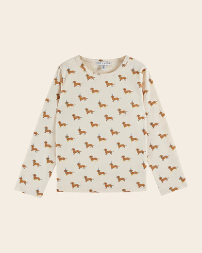 T-shirt - Teckels coton bio écru
