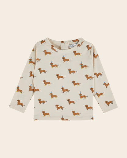T-shirt - Teckels coton bio écru