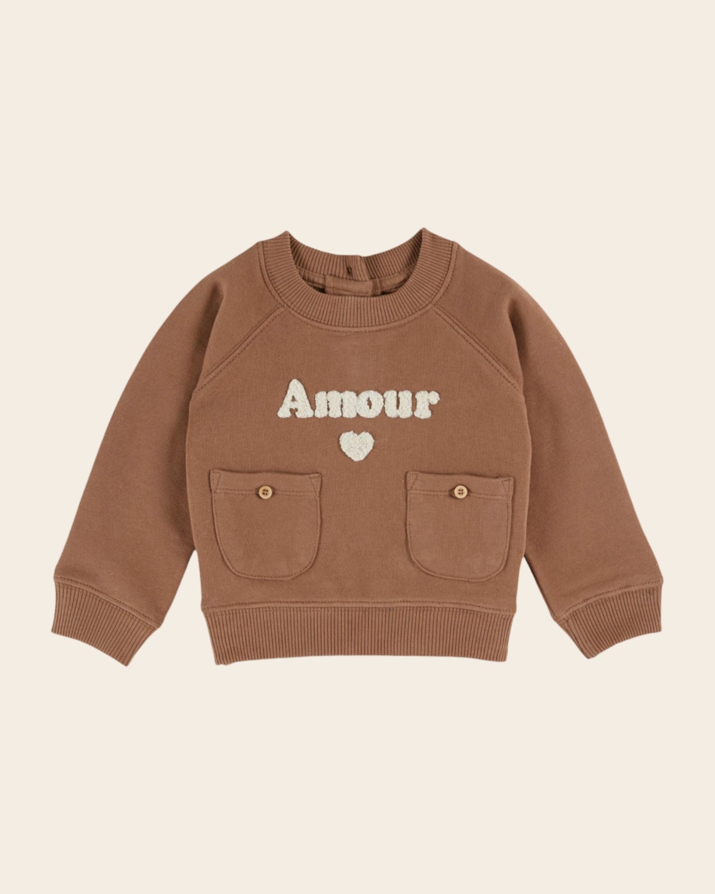 Sweat Amour coton bio café
