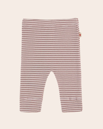 Legging à rayures coton bio rose