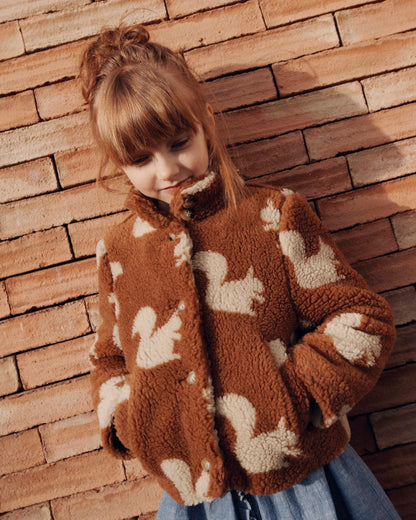 Manteau enfant - Sherpa Écureuils marron