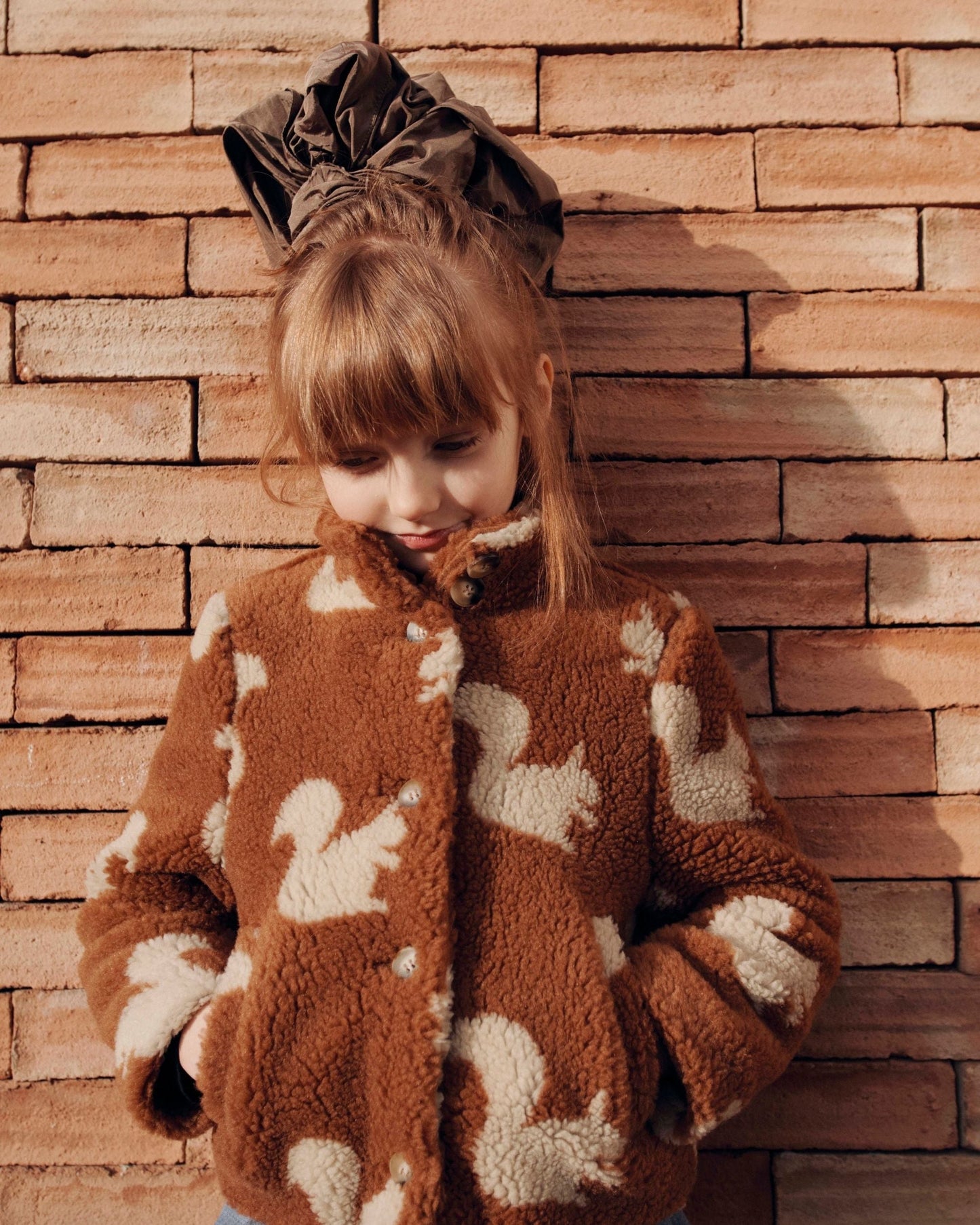 Manteau enfant - Sherpa Écureuils marron