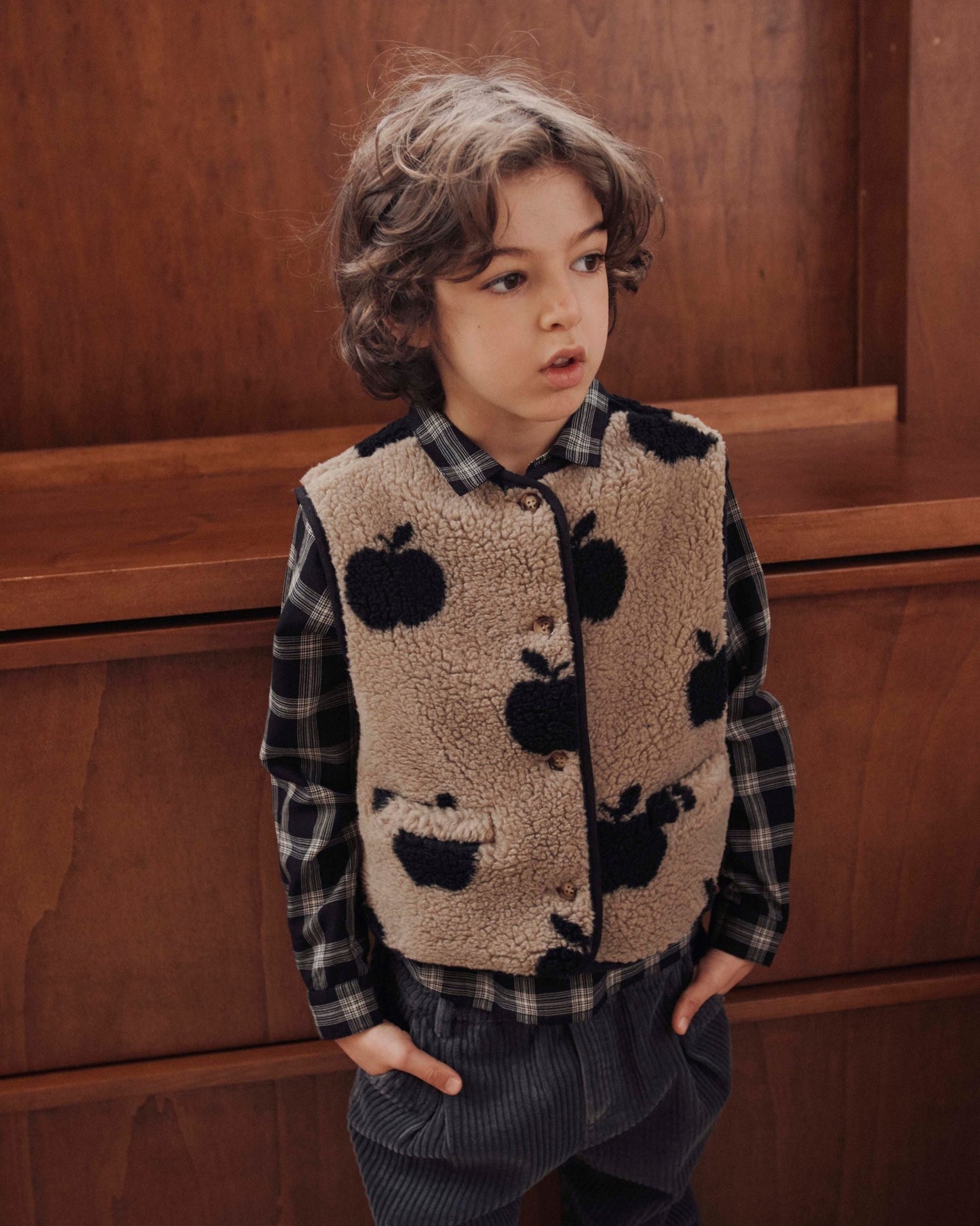 Veste sans manches enfant - Sherpa pommes grège