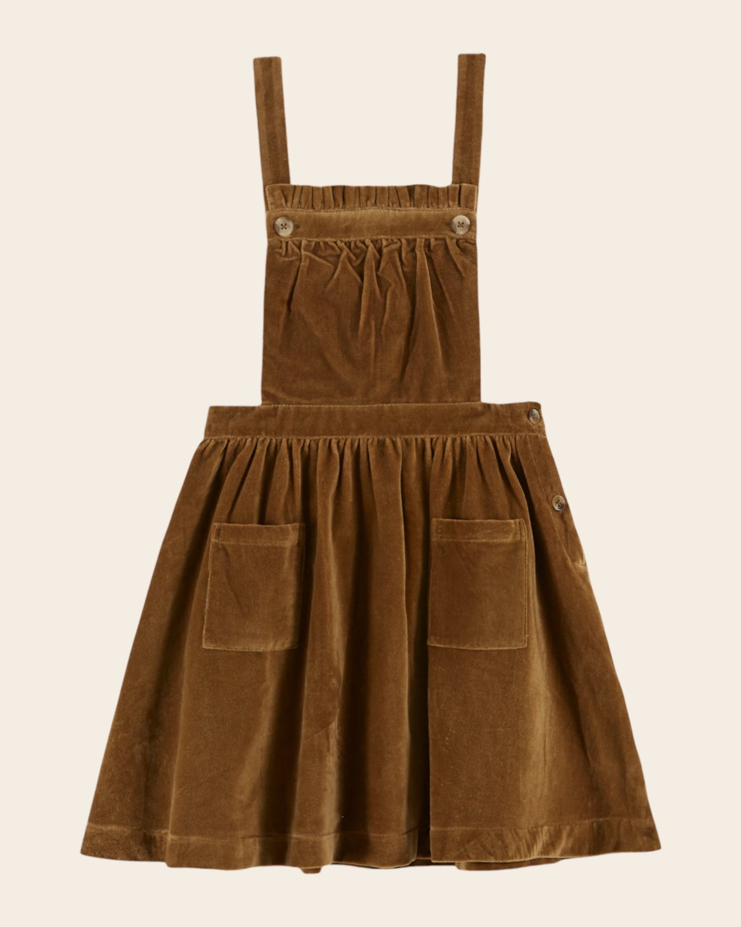 Robe salopette - Velours bronze
