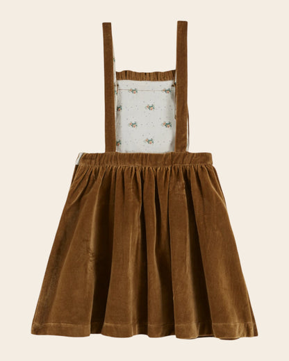 Robe salopette - Velours bronze