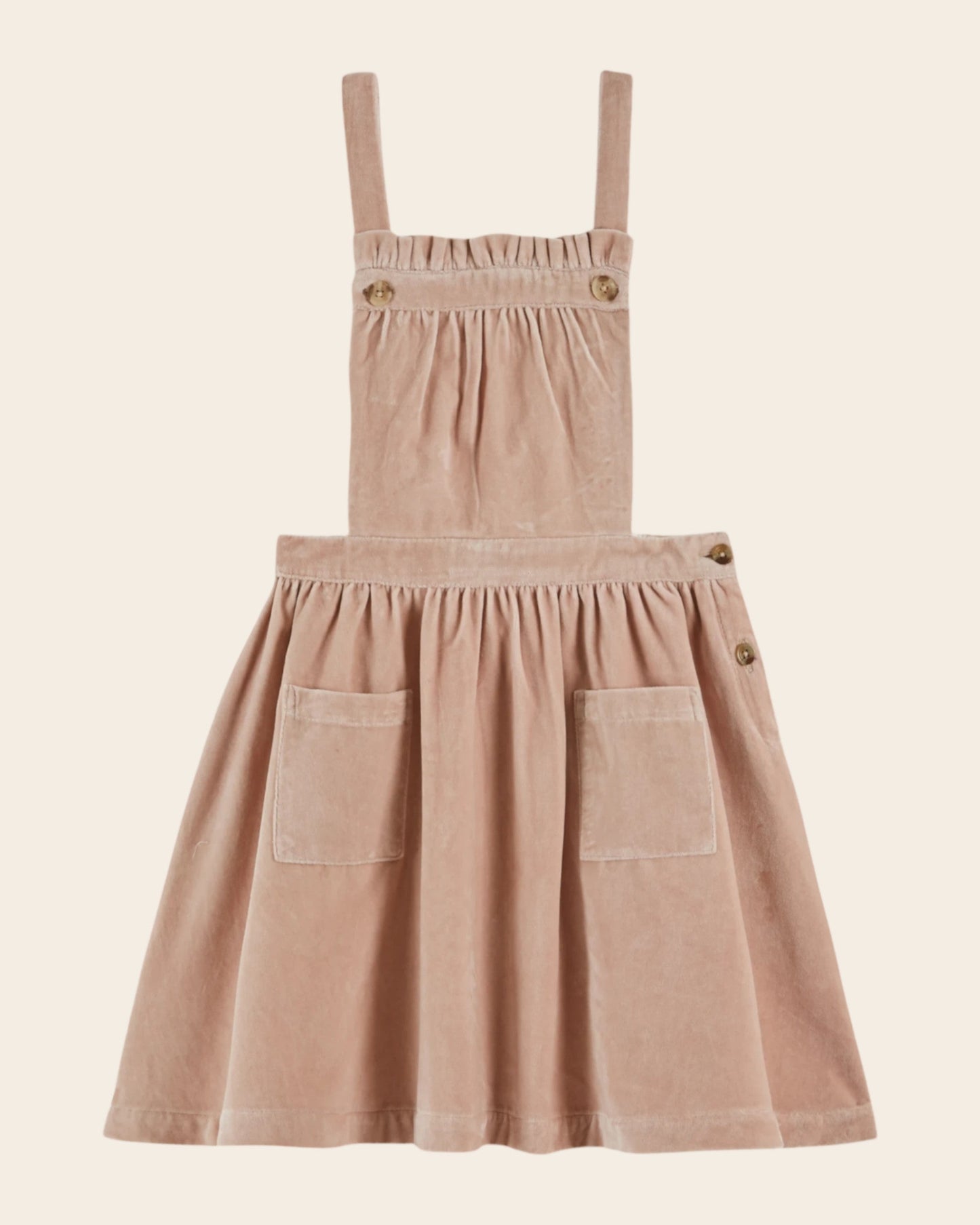 Robe salopette - Velours rose