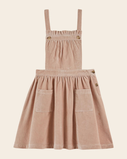 Robe salopette - Velours rose