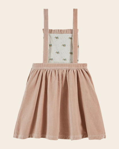 Robe salopette - Velours rose