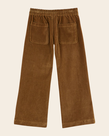 Pantalon - Velours poches tulipe bronze
