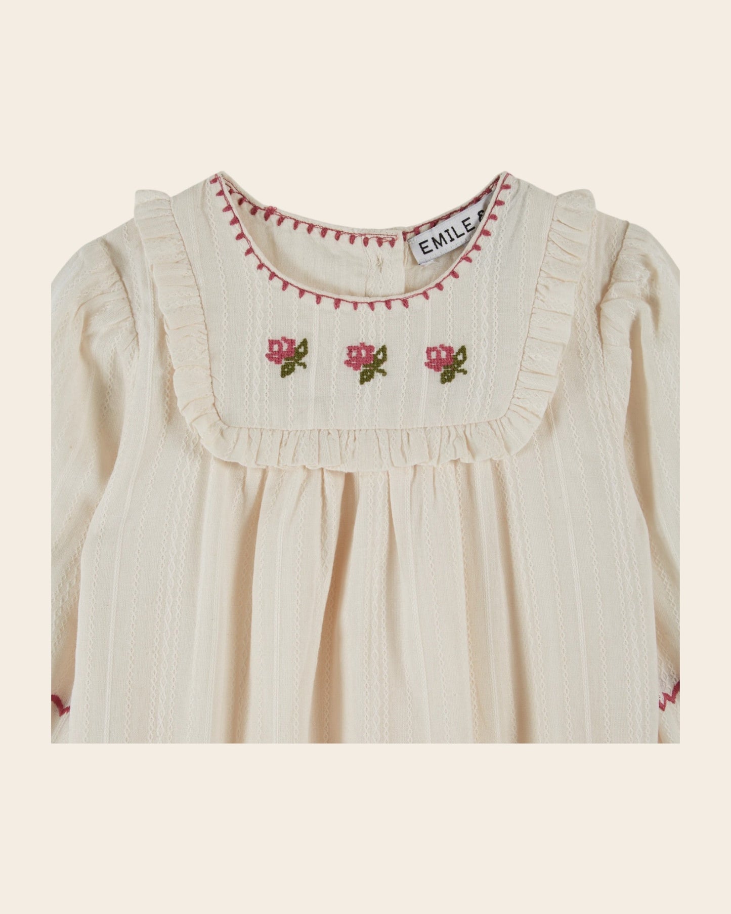 Combibloomer - Brodé à fleurs crème