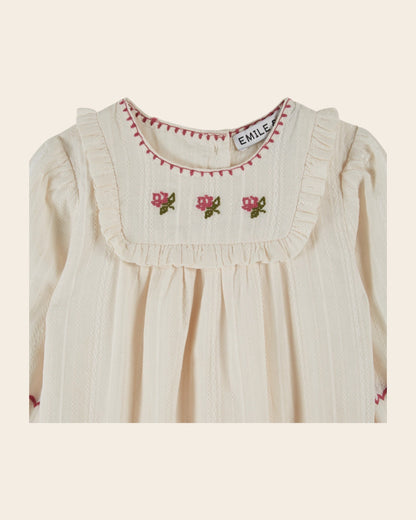 Combibloomer - Brodé à fleurs crème