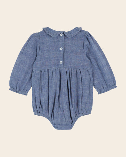 Combibloomer - Smocké chambray