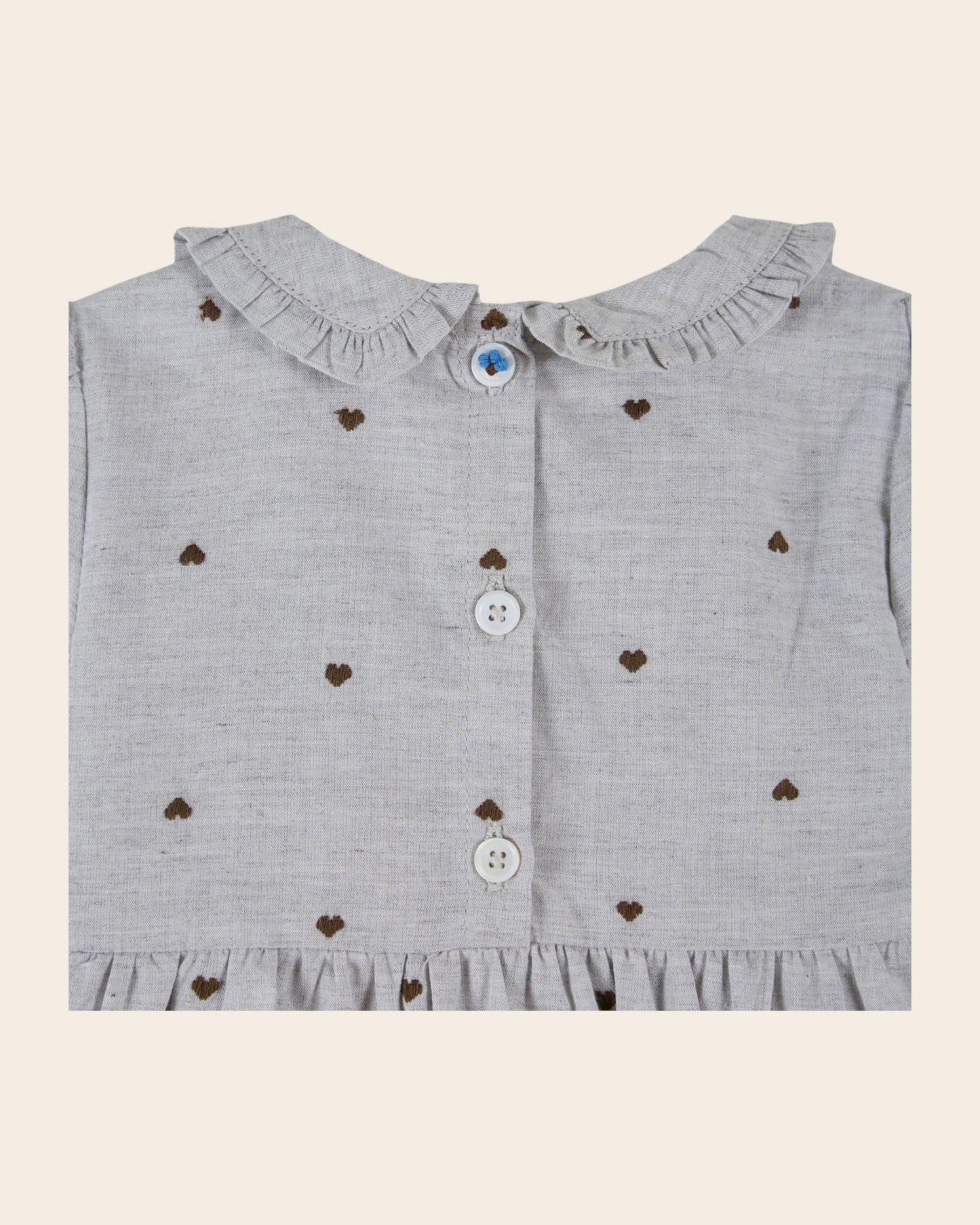Combibloomer smocké coeurs gris
