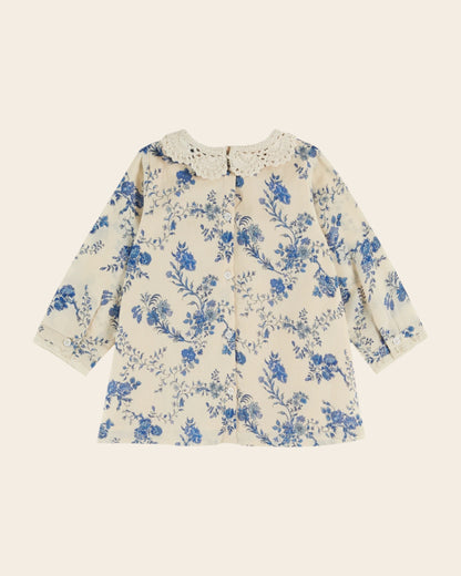 Robe bébé - Col crochet orchid bleu