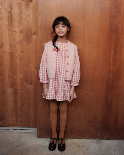 Cardigan - Sans manches ultra doux rose