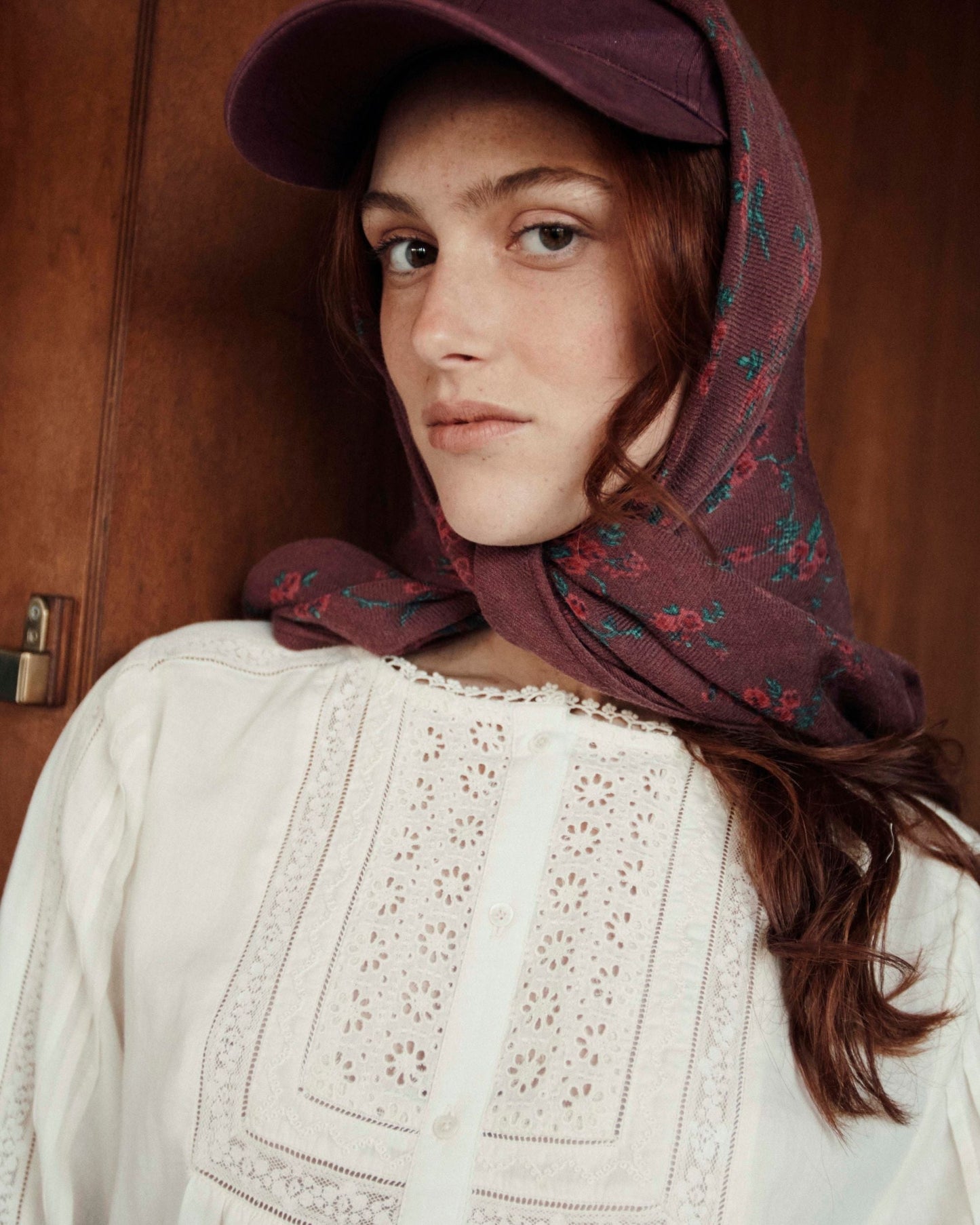 Foulard - Aster rose 100 x 100 cm