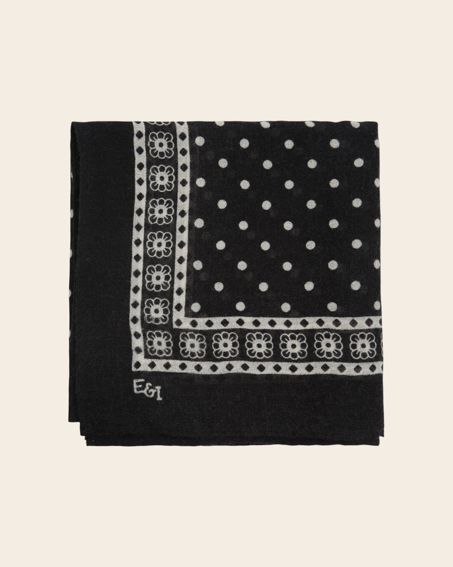 Foulard - Pois noir 100 x 100 cm