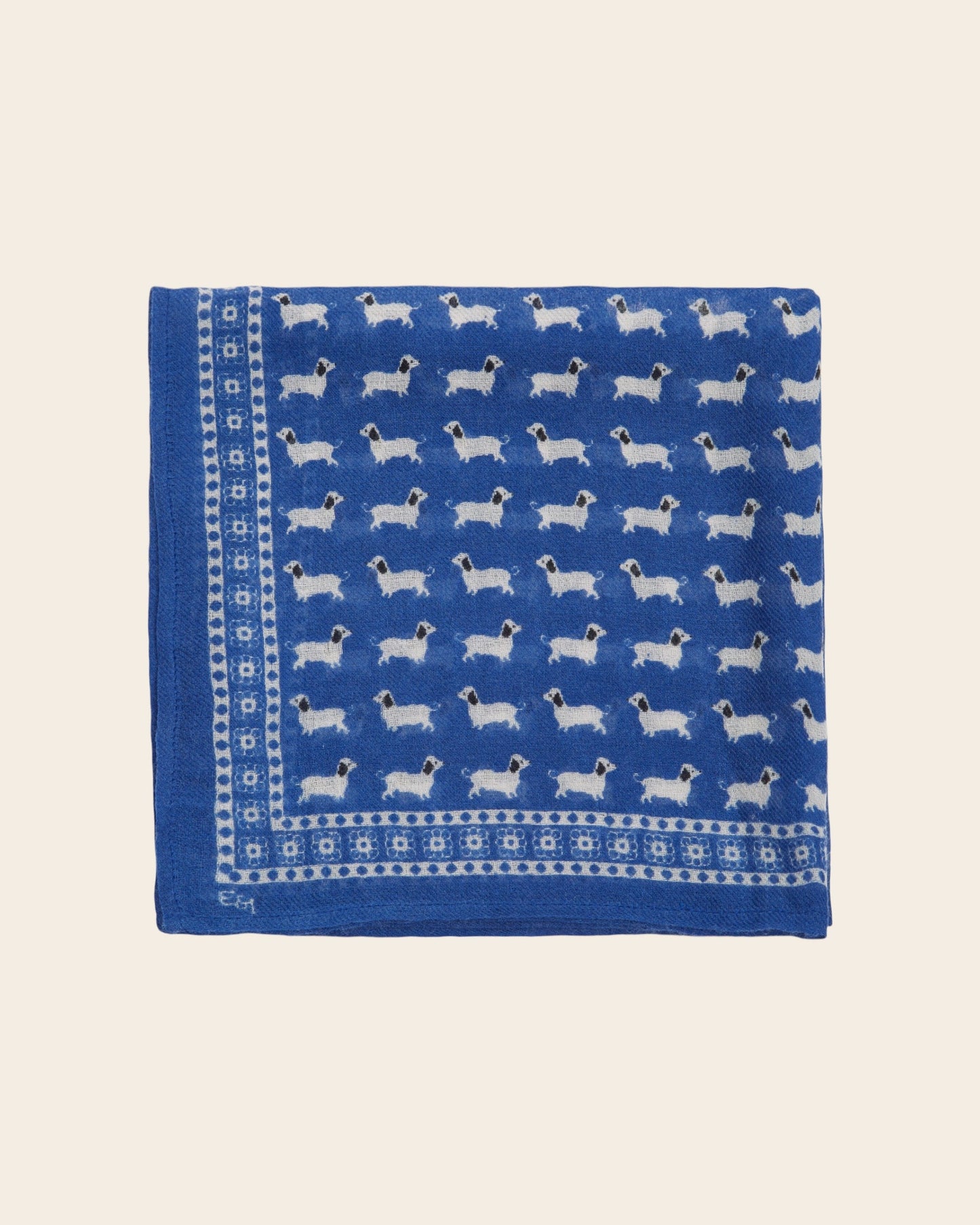 Foulard - Teckels bleu 50 x 50 cm