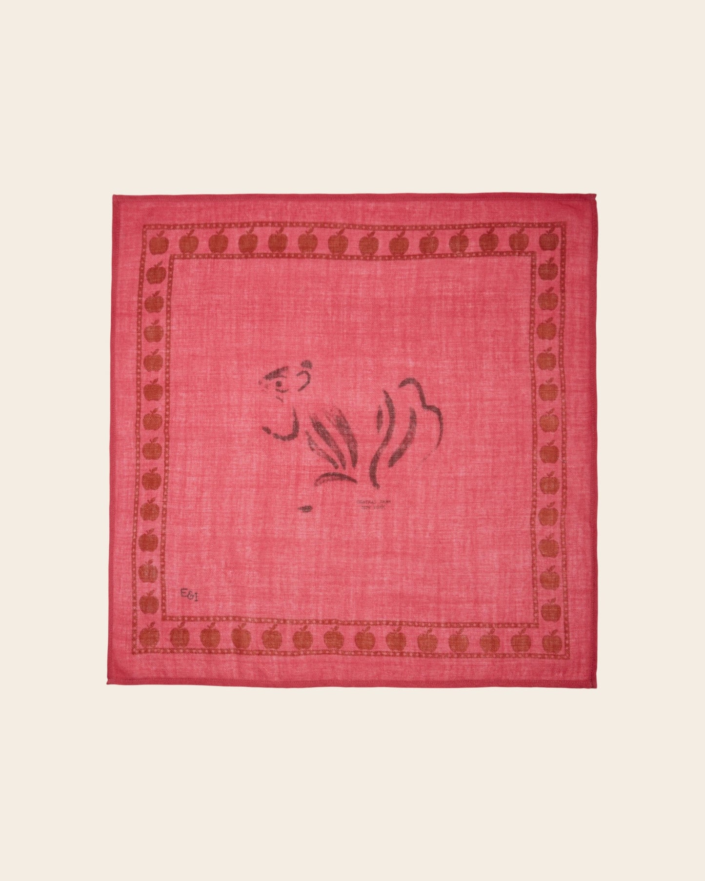 Foulard - Écureuil rose 50 x 50 cm